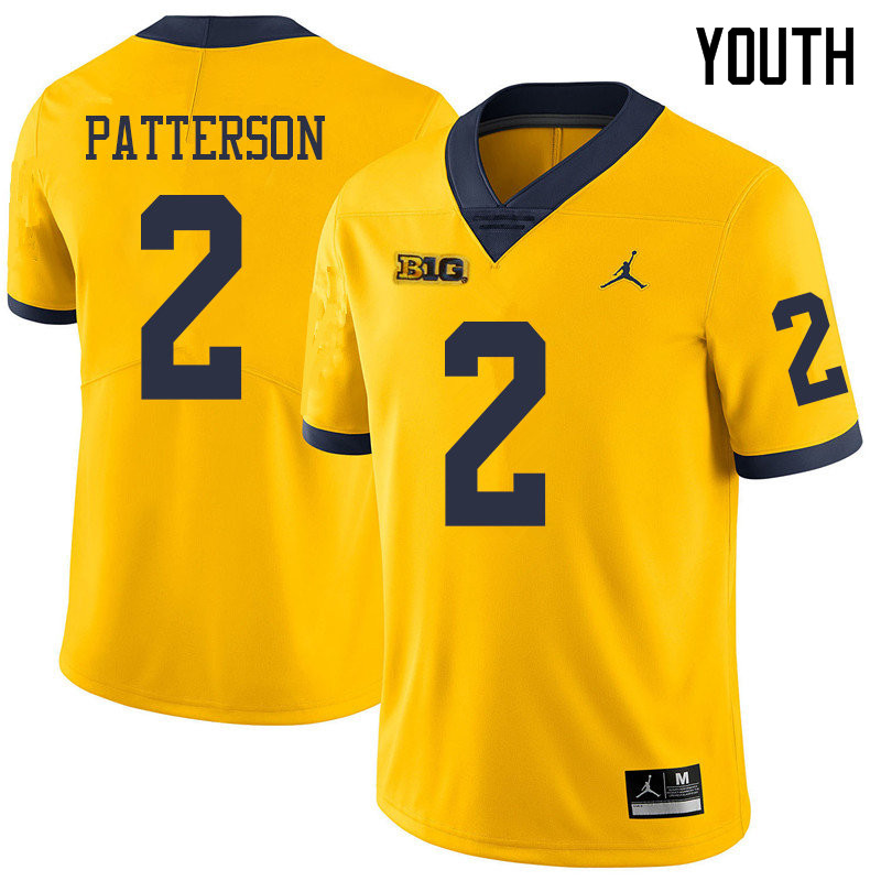 Jordan Brand Youth #2 Shea Patterson Michigan Wolverines College Football Jerseys Sale-Yellow